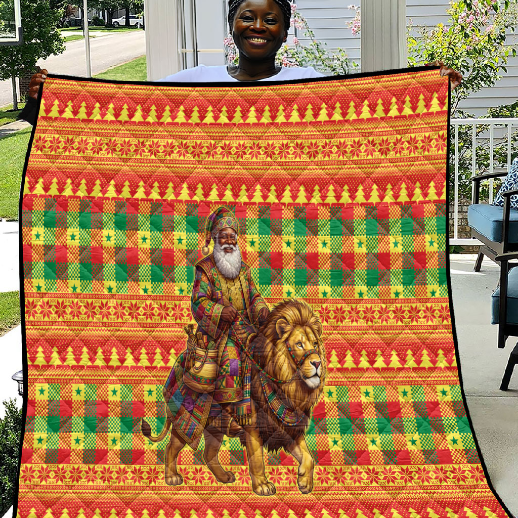 Senegal Christmas Santa Lion Quilt Thioub Traditional Woven Textile Motif