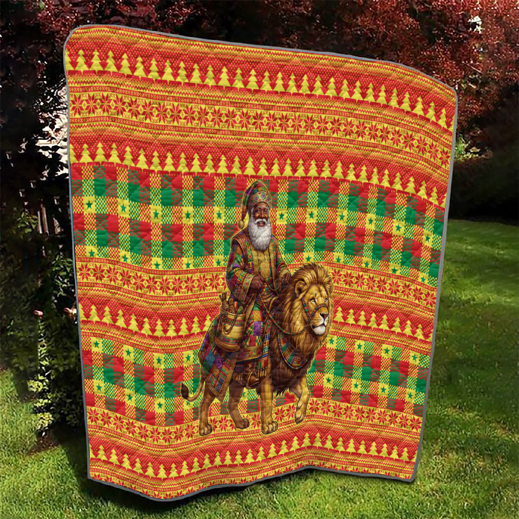 Senegal Christmas Santa Lion Quilt Thioub Traditional Woven Textile Motif