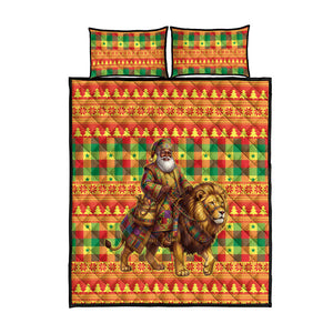 Senegal Christmas Santa Lion Quilt Bed Set Thioub Traditional Woven Textile Motif