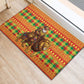Senegal Christmas Santa Lion Rubber Doormat Thioub Traditional Woven Textile Motif