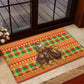Senegal Christmas Santa Lion Rubber Doormat Thioub Traditional Woven Textile Motif