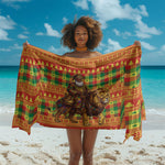 Senegal Christmas Santa Lion Sarong Thioub Traditional Woven Textile Motif