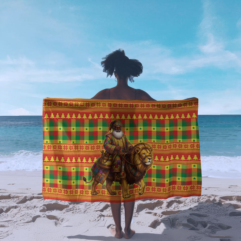 Senegal Christmas Santa Lion Sarong Thioub Traditional Woven Textile Motif