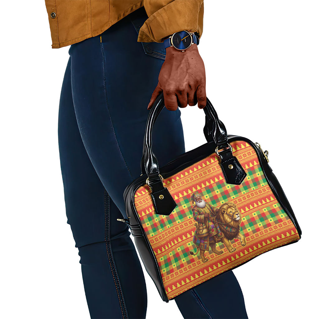 Senegal Christmas Santa Lion Shoulder Handbag Thioub Traditional Woven Textile Motif