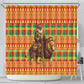 Senegal Christmas Santa Lion Shower Curtain Thioub Traditional Woven Textile Motif