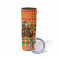 Senegal Christmas Santa Lion Skinny Tumbler Thioub Traditional Woven Textile Motif