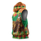 Senegal Christmas Santa Lion Sleeveless Hoodie Thioub Traditional Woven Textile Motif