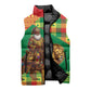Senegal Christmas Santa Lion Sleeveless Puffer Jacket Thioub Traditional Woven Textile Motif