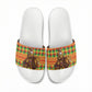 Senegal Christmas Santa Lion Slide Sandals Thioub Traditional Woven Textile Motif