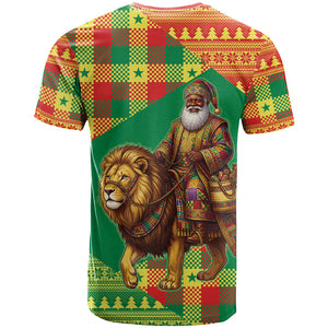 Senegal Christmas Santa Lion T shirt Thioub Traditional Woven Textile Motif