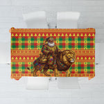 Senegal Christmas Santa Lion Tablecloth Thioub Traditional Woven Textile Motif