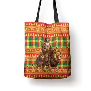 Senegal Christmas Santa Lion Tote Bag Thioub Traditional Woven Textile Motif