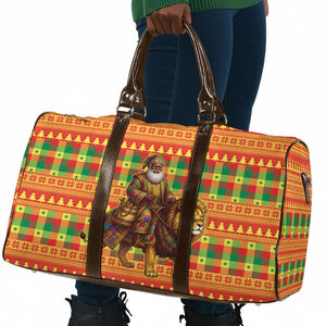 Senegal Christmas Santa Lion Travel Bag Thioub Traditional Woven Textile Motif