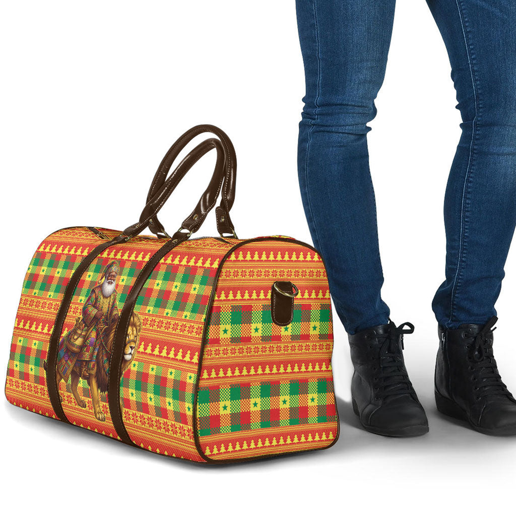 Senegal Christmas Santa Lion Travel Bag Thioub Traditional Woven Textile Motif