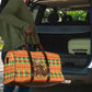 Senegal Christmas Santa Lion Travel Bag Thioub Traditional Woven Textile Motif