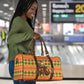 Senegal Christmas Santa Lion Travel Bag Thioub Traditional Woven Textile Motif