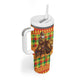 Senegal Christmas Santa Lion Tumbler With Handle Thioub Traditional Woven Textile Motif