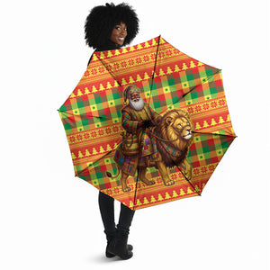 Senegal Christmas Santa Lion Umbrella Thioub Traditional Woven Textile Motif