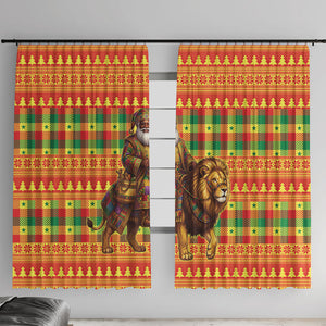 Senegal Christmas Santa Lion Window Curtain Thioub Traditional Woven Textile Motif