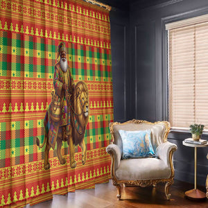 Senegal Christmas Santa Lion Window Curtain Thioub Traditional Woven Textile Motif