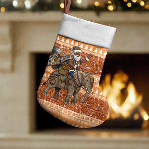 Cote d’Ivoire Christmas Santa Elephant Christmas Stocking Baoule Woven Inspired