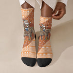 Cote d’Ivoire Christmas Santa Elephant Crew Socks Baoule Woven Inspired