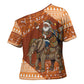 Cote d’Ivoire Christmas Santa Elephant Cross Shoulder Shirt Baoule Woven Inspired