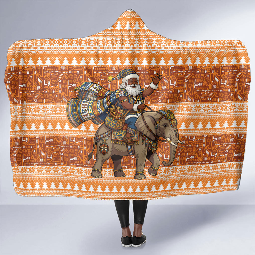 Cote d’Ivoire Christmas Santa Elephant Hooded Blanket Baoule Woven Inspired