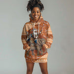 Cote d’Ivoire Christmas Santa Elephant Hoodie Dress Baoule Woven Inspired