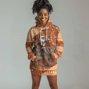 Cote d’Ivoire Christmas Santa Elephant Hoodie Dress Baoule Woven Inspired