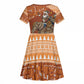 Cote d’Ivoire Christmas Santa Elephant Kid Short Sleeve Dress Baoule Woven Inspired