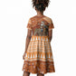 Cote d’Ivoire Christmas Santa Elephant Kid Short Sleeve Dress Baoule Woven Inspired