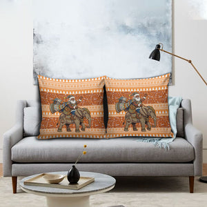 Cote d’Ivoire Christmas Santa Elephant Pillow Cover Baoule Woven Inspired