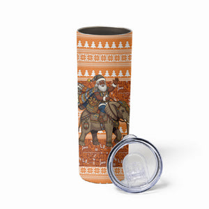 Cote d’Ivoire Christmas Santa Elephant Skinny Tumbler Baoule Woven Inspired