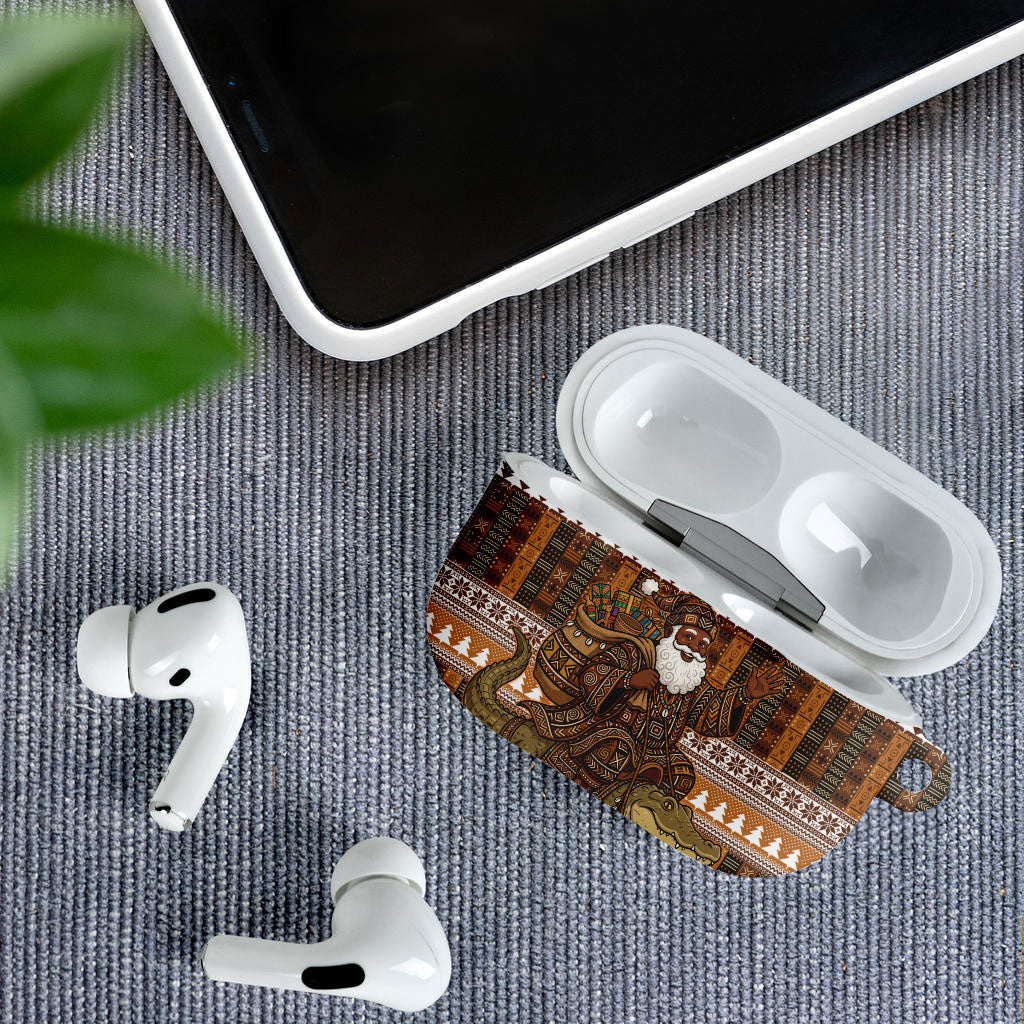 Mali Christmas Santa Nile Crocodile AirPods Case Bogolanfini Mudcloth Inspired