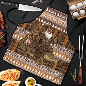 Mali Christmas Santa Nile Crocodile Apron Bogolanfini Mudcloth Inspired