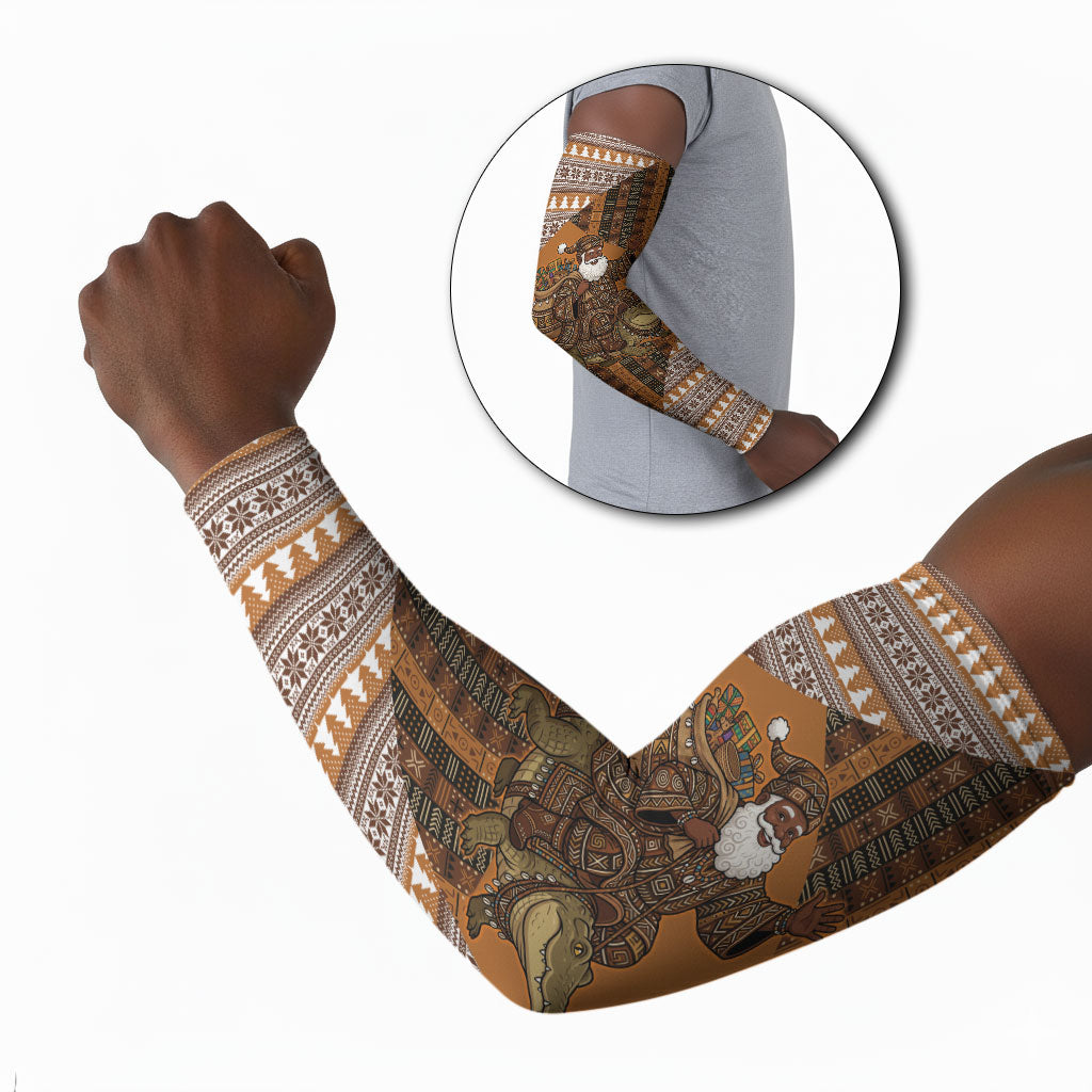 Mali Christmas Santa Nile Crocodile Arm Sleeves Bogolanfini Mudcloth Inspired