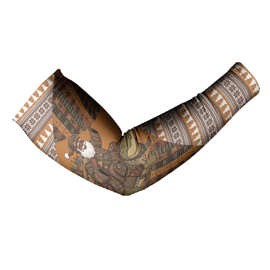 Mali Christmas Santa Nile Crocodile Arm Sleeves Bogolanfini Mudcloth Inspired
