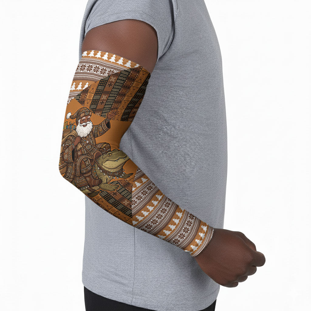 Mali Christmas Santa Nile Crocodile Arm Sleeves Bogolanfini Mudcloth Inspired