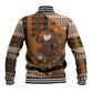 Mali Christmas Santa Nile Crocodile Baseball Jacket Bogolanfini Mudcloth Inspired