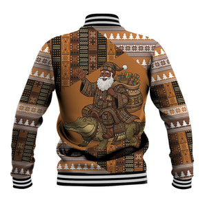 Mali Christmas Santa Nile Crocodile Baseball Jacket Bogolanfini Mudcloth Inspired