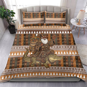 Mali Christmas Santa Nile Crocodile Bedding Set Bogolanfini Mudcloth Inspired