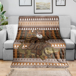 Mali Christmas Santa Nile Crocodile Blanket Bogolanfini Mudcloth Inspired