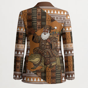 Mali Christmas Santa Nile Crocodile Blazer Bogolanfini Mudcloth Inspired