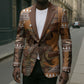 Mali Christmas Santa Nile Crocodile Blazer Bogolanfini Mudcloth Inspired
