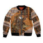 Mali Christmas Santa Nile Crocodile Bomber Jacket Bogolanfini Mudcloth Inspired