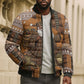 Mali Christmas Santa Nile Crocodile Bomber Puffer Jacket Bogolanfini Mudcloth Inspired