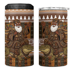 Mali Christmas Santa Nile Crocodile 4 in 1 Can Cooler Tumbler Bogolanfini Mudcloth Inspired