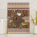 Mali Christmas Santa Nile Crocodile Canvas Wall Art Bogolanfini Mudcloth Inspired