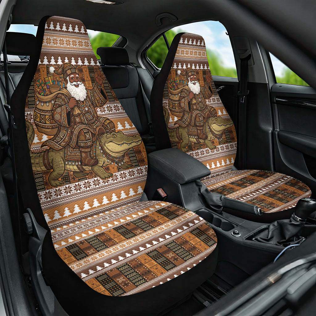 Mali Christmas Santa Nile Crocodile Car Seat Cover Bogolanfini Mudcloth Inspired